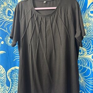 Black Pleated Women's Blouse 2X